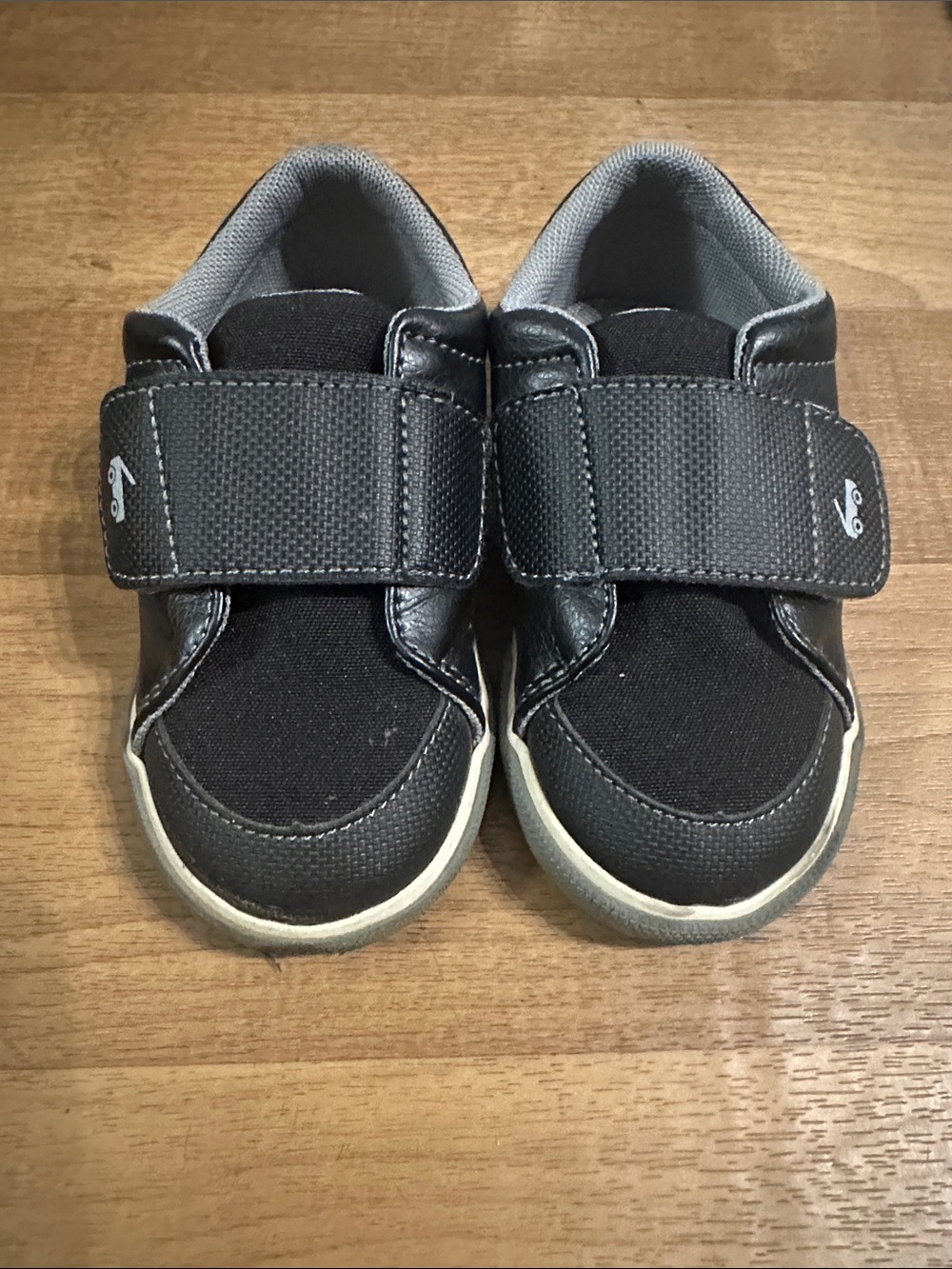 See Kai Run Basics Black and Gray Kids Velcro Sneakers